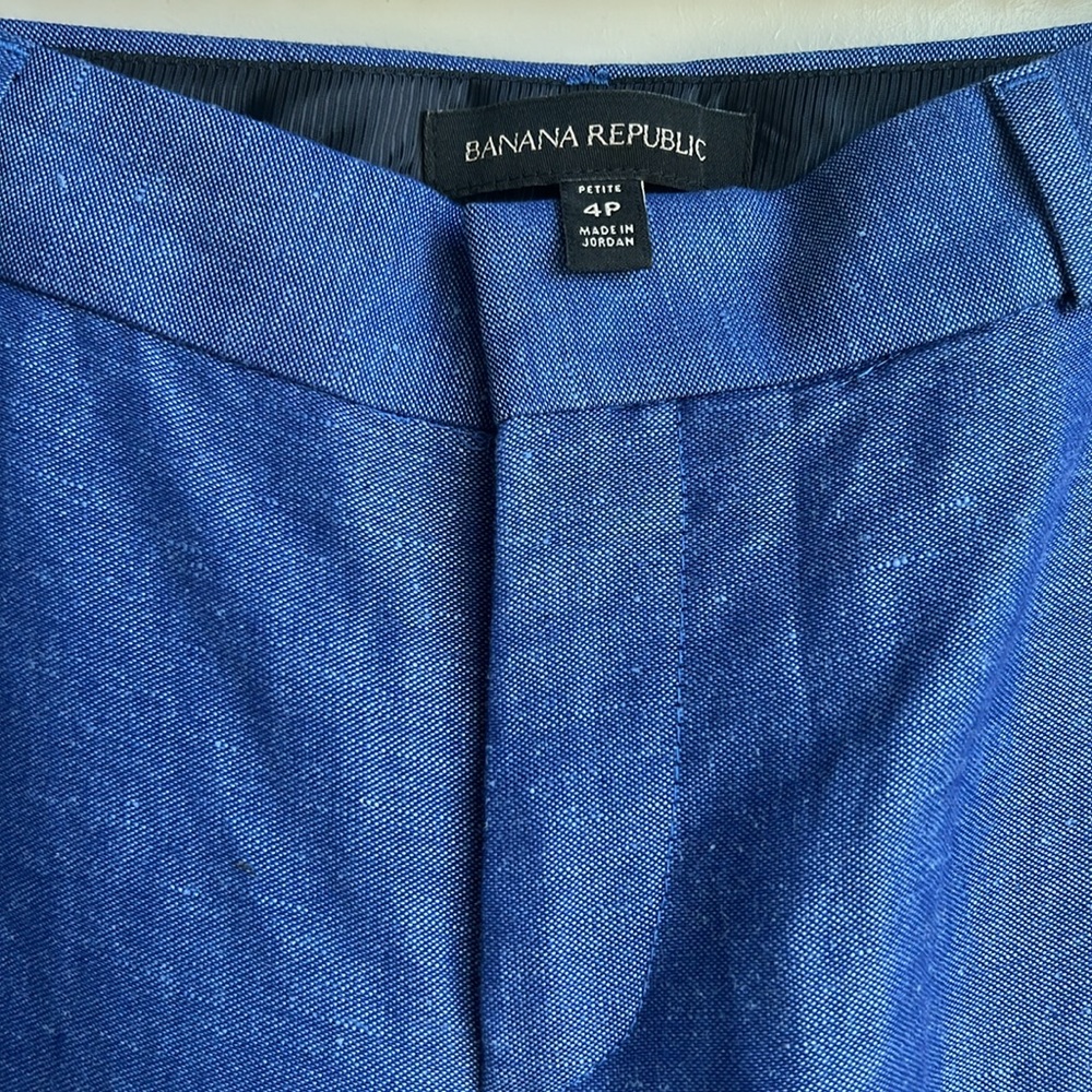 Banana Republic Logan-Fit Linen-Blend Pants Royal Blue - Picture 7 of 14